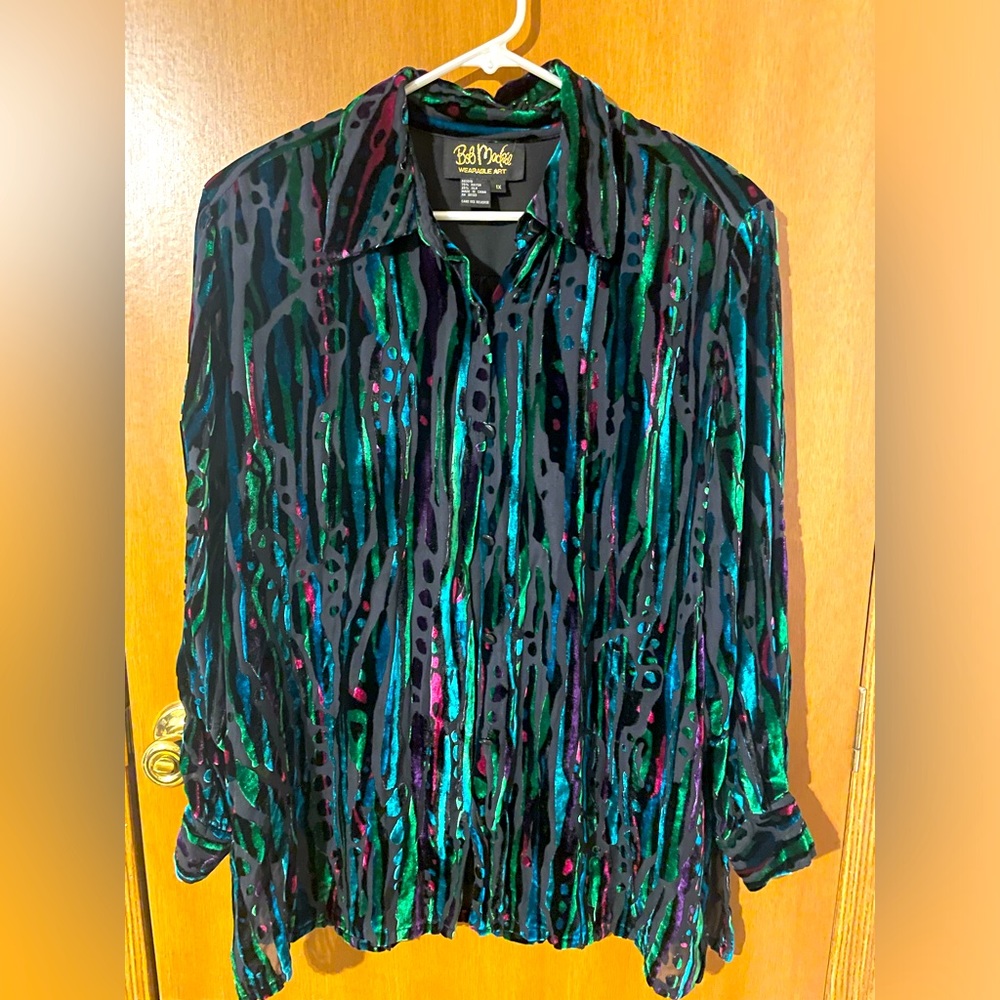 Bob Mackie Vintage Wearable Art Blouse Size 1X